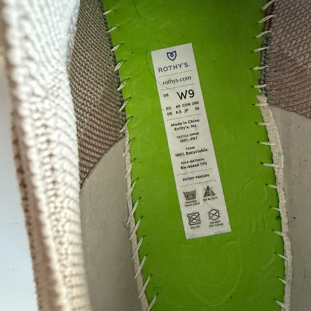Rothy's The Lace Up Sneaker in Lilac Sustainable Recycled‎ PET Comfort Shoes w 9